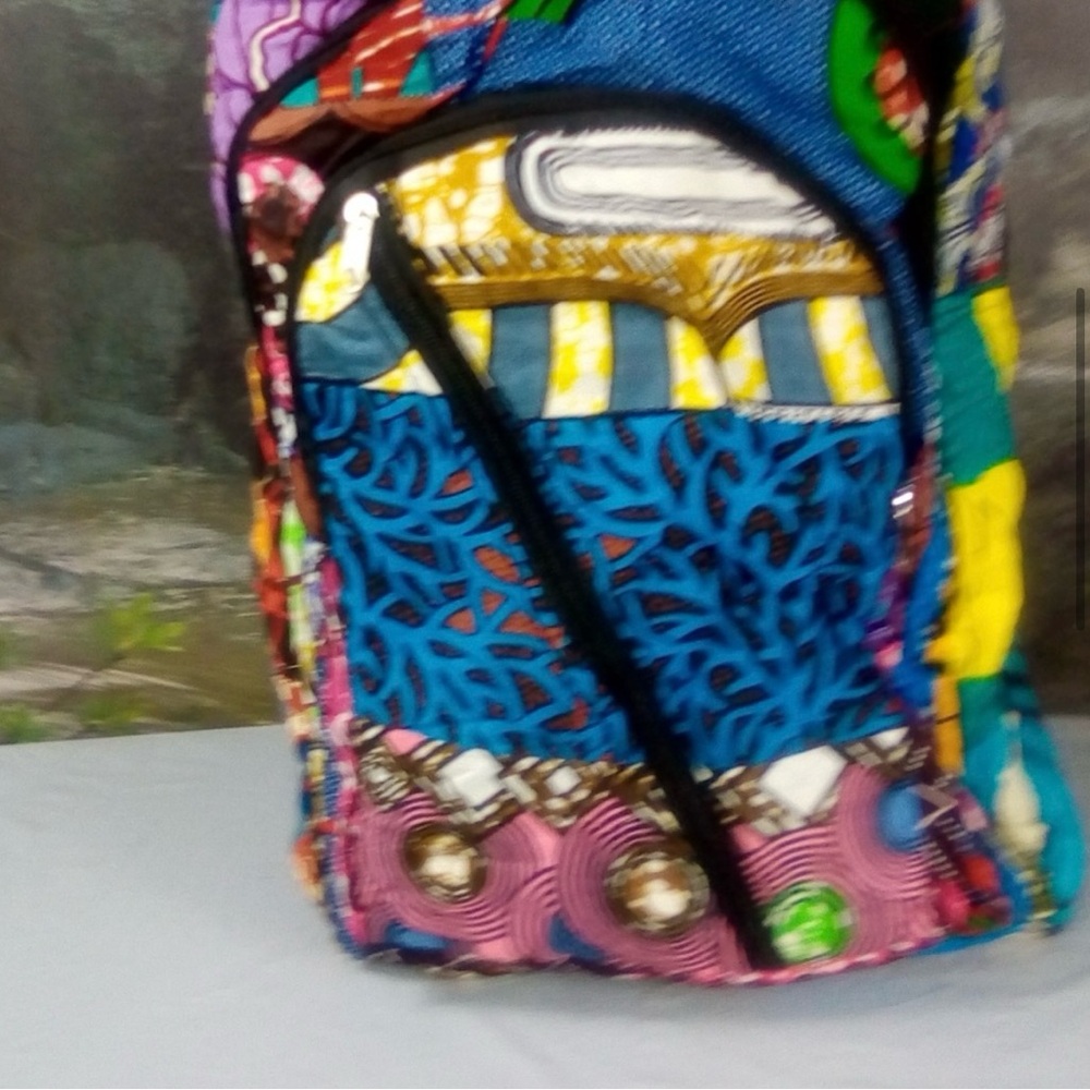 Colorful Patchwork Backpack - image 5